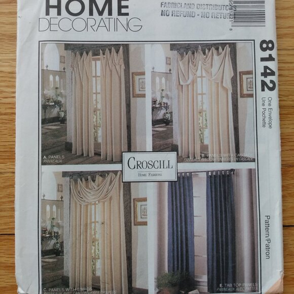 Curtains Sewing Pattern Drapes Valances McCalls 8142 DIY Window Treatments UNCUT - Picture 2 of 8